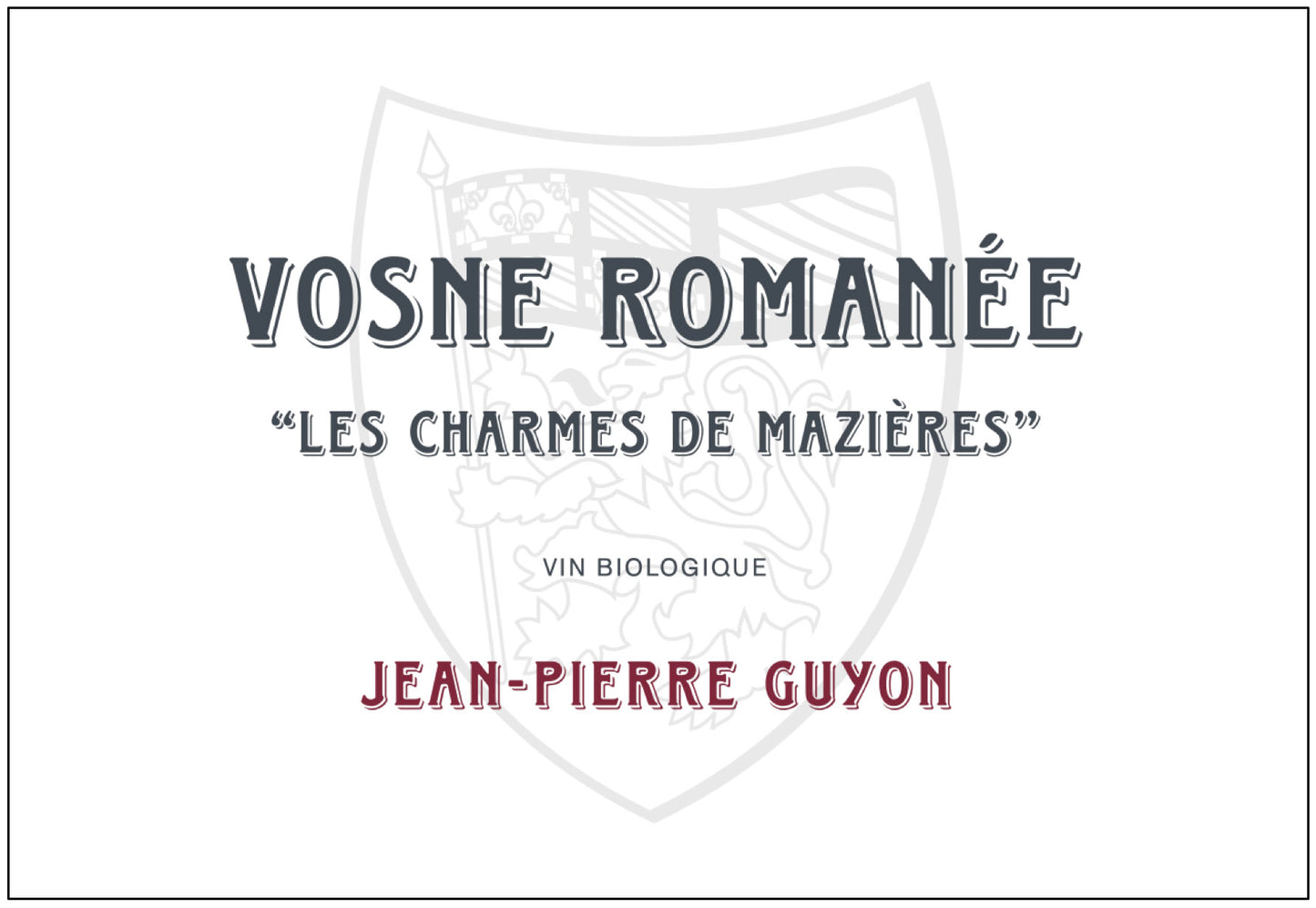 Domaine Jean-Pierre Guyon Vosne-Romanée "Les Charmes Mazières" 2021